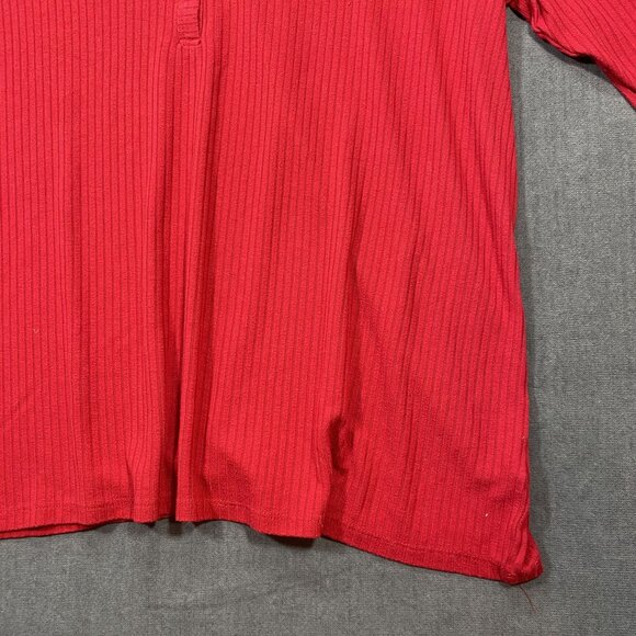 Torrid Red Ribbed 3/4 Sleeve Button Henley Top Plus Size 4 Blouse Womens - Picture 6 of 11